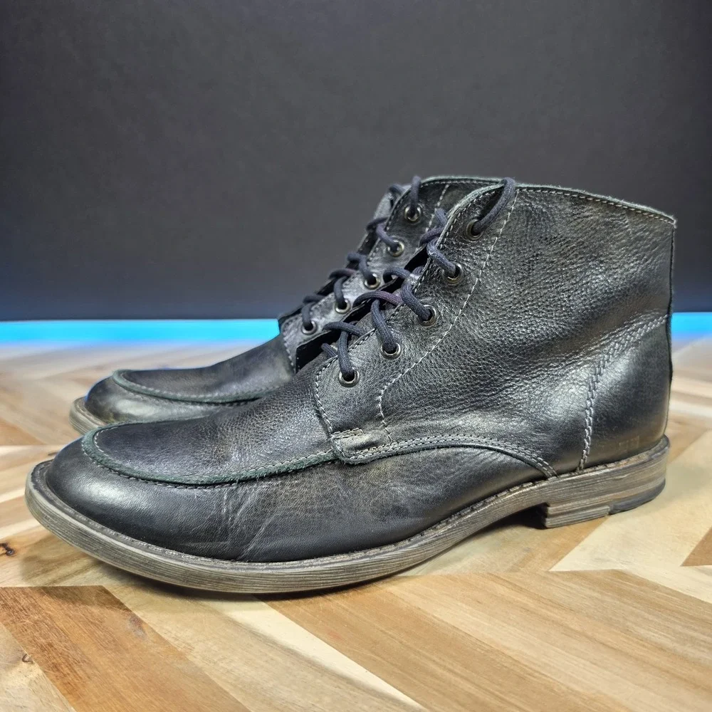 BED|STU Curtis II Chukka Boots Men's 12 Black Leather Lace Up Ankle Moc Toe